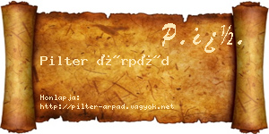 Pilter Árpád névjegykártya